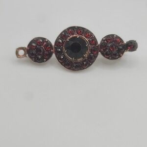 Vintage Signed Red Stone Brooch Signed